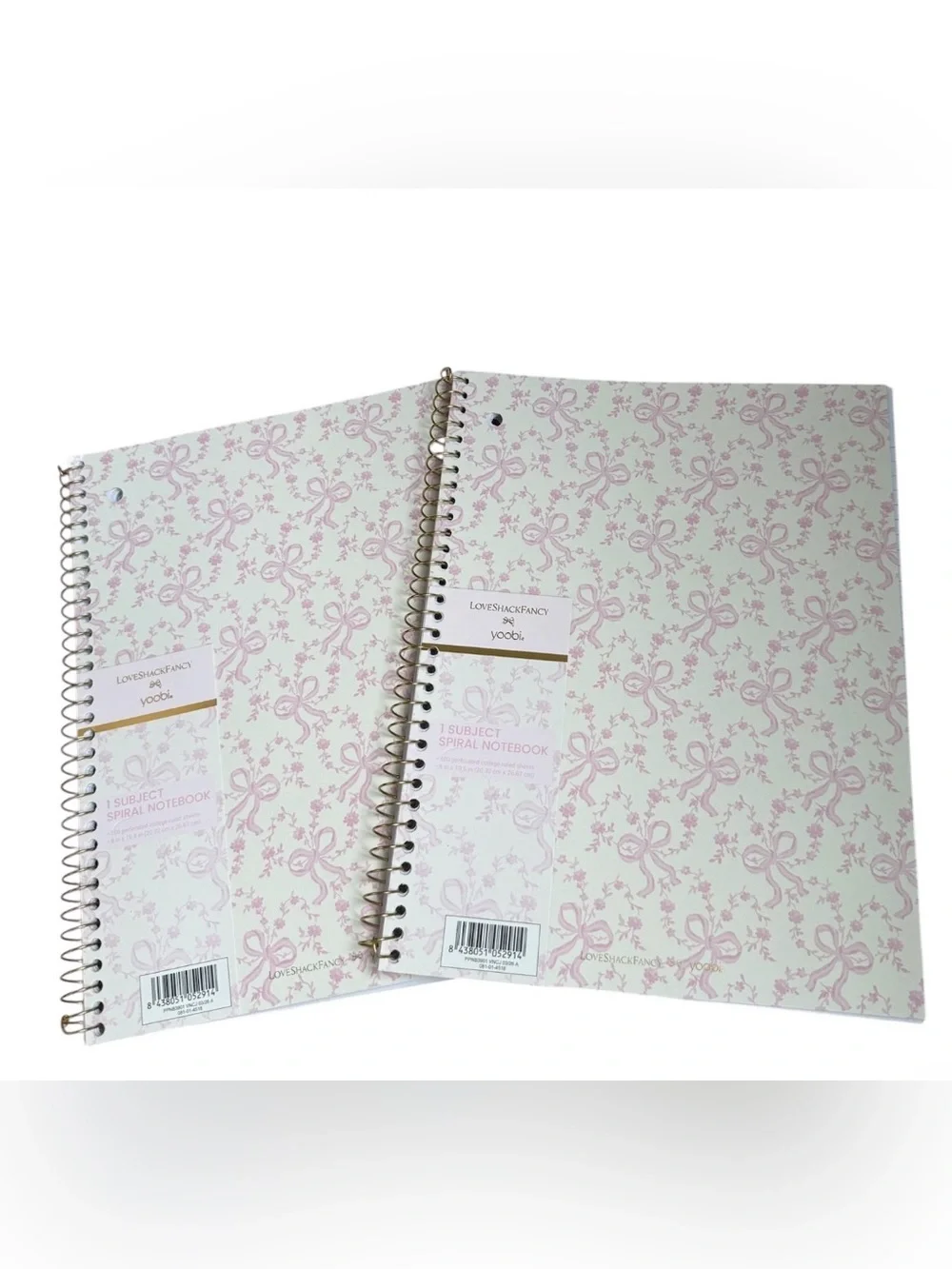 Loveshackfancy Notebooks coquette pink bow design Set of 2